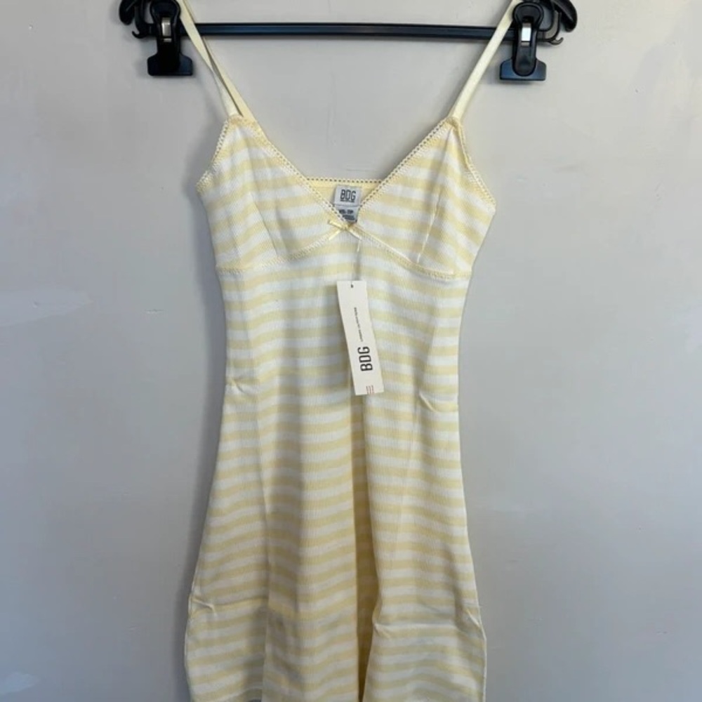 BDG Yellow and White Striped Dress